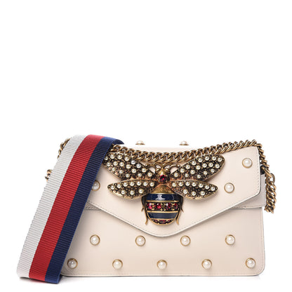 Gucci Nappa Pearl Studded Mini Queen Margaret Broadway Shoulder Bag Mystic White 1 of 16