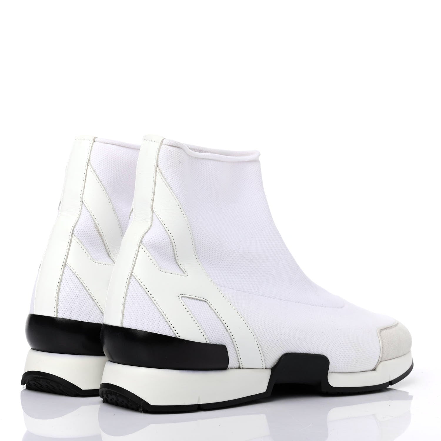 Hermes Mesh Calfskin Suede Soft Sneakers 40 White 3 of 4