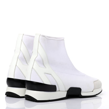Hermes Mesh Calfskin Suede Soft Sneakers 40 White 3 of 4