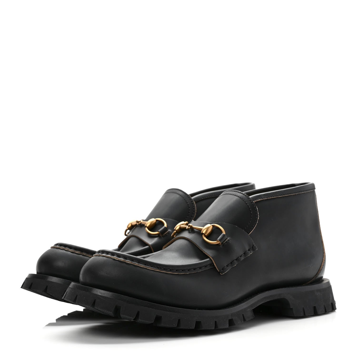 Gucci Cordovan Lux Mens Harald Horsebit Ankle Boots 10 Black 3 of 9