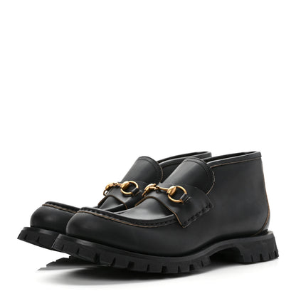 Gucci Cordovan Lux Mens Harald Horsebit Ankle Boots 10 Black 3 of 9