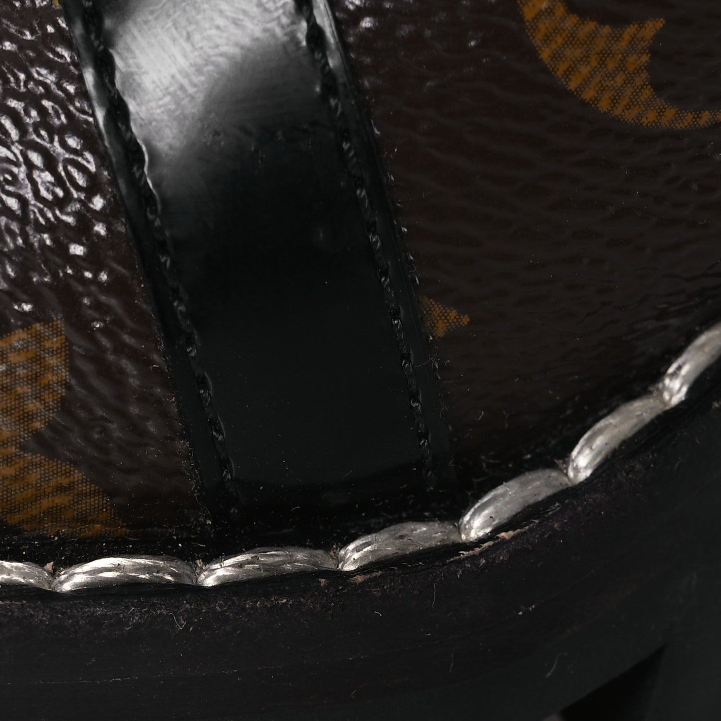 Patent Calfskin Monogram Star Trail Ankle Boots 37 Black