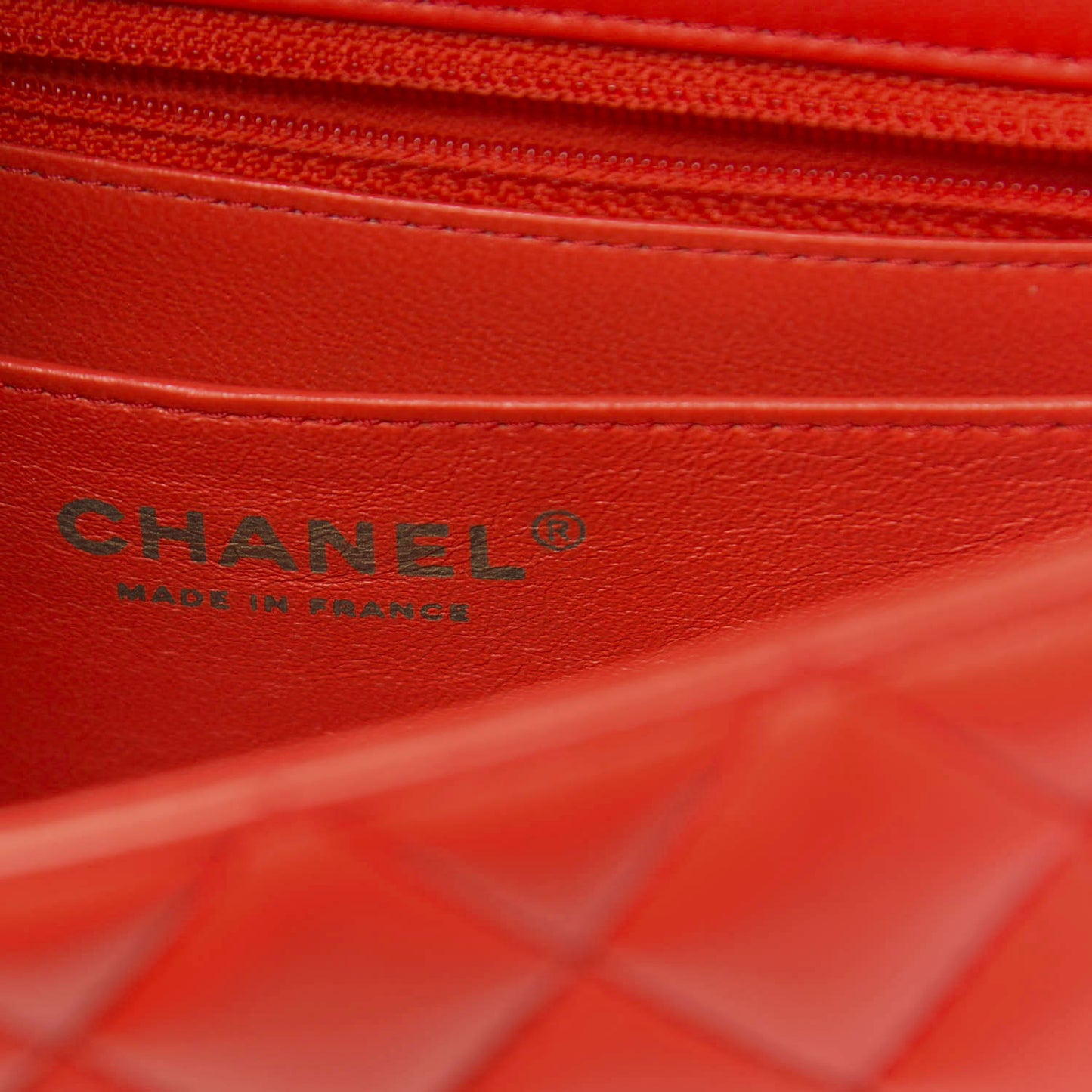 Lambskin Quilted Mini Rectangular Flap Red