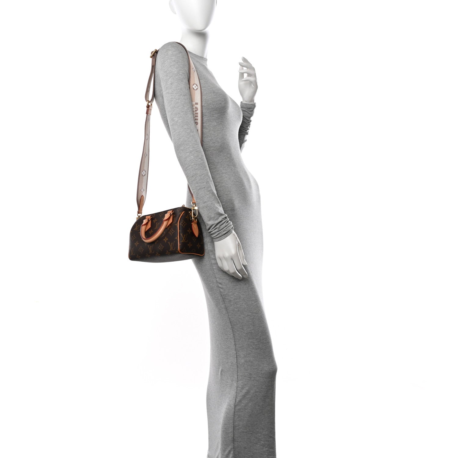 Louis Vuitton Monogram Speedy Bandouliere 20 Beige 2 of 9