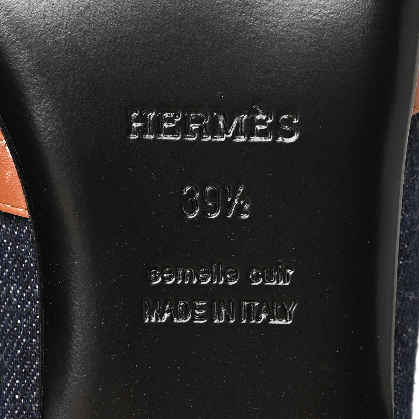 Calfskin Denim Oz Mules 39.5 Bleu Brut Gold