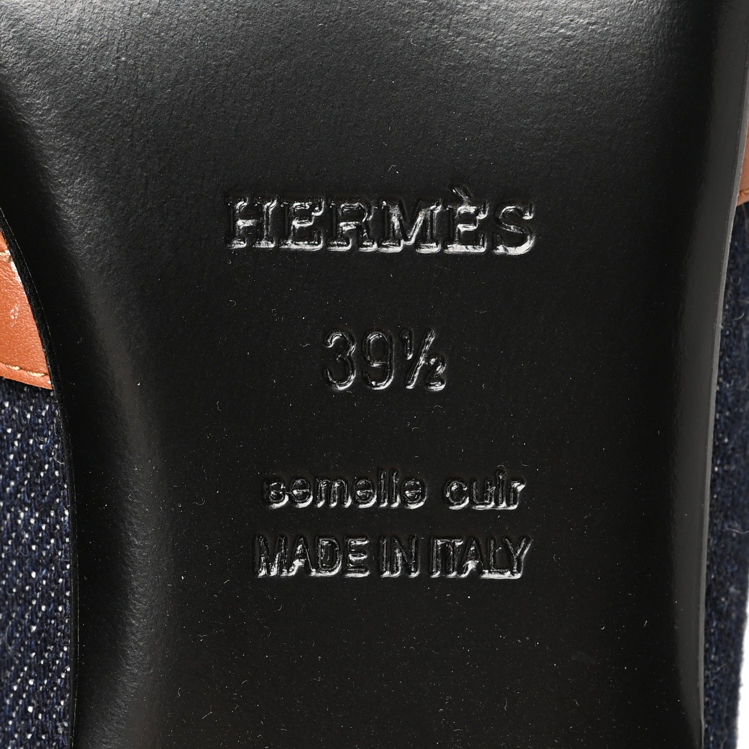 Hermes Calfskin Denim Oz Mules 39.5 Bleu Brut Gold 7 of 8