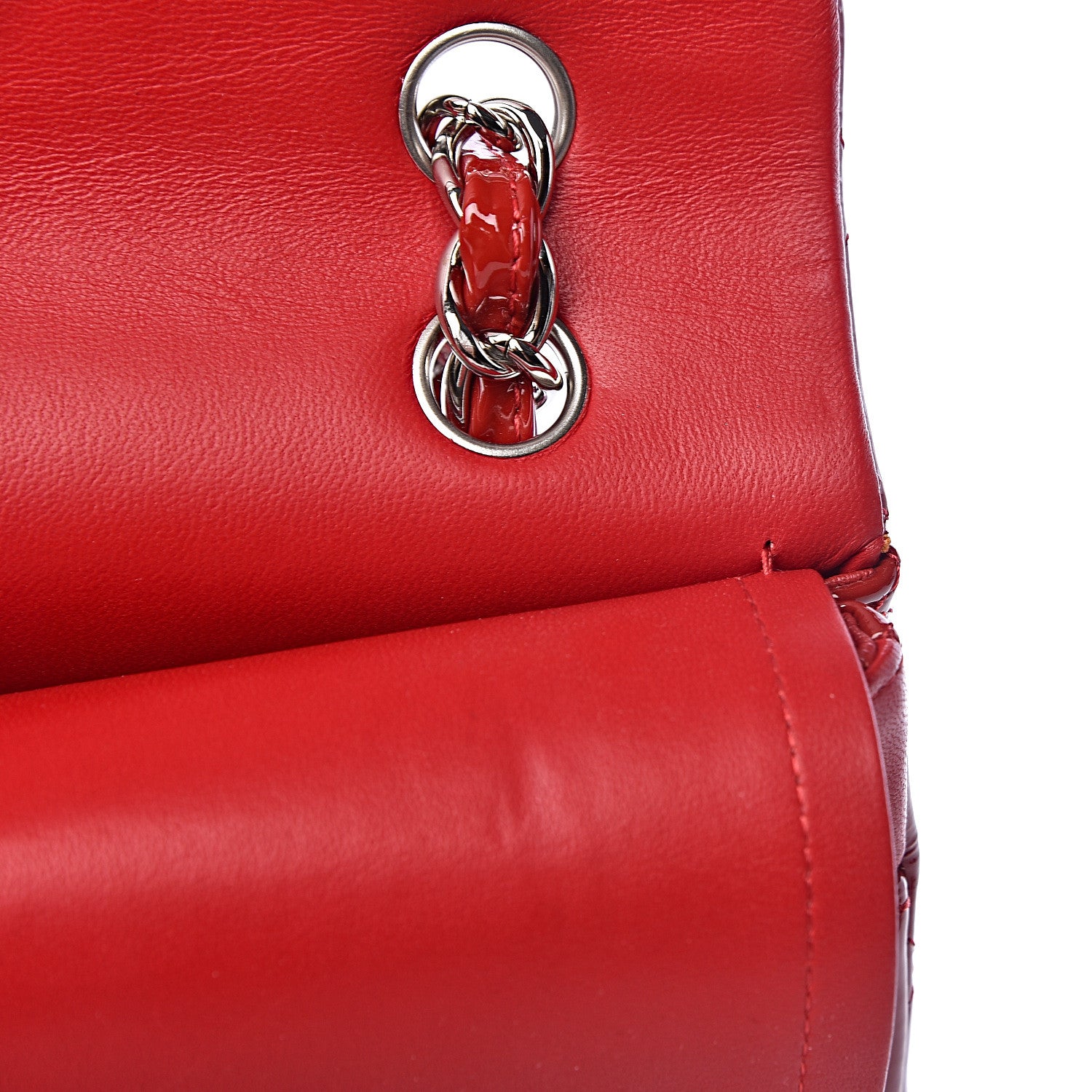 Chanel Patent Quilted Maxi Double Flap Red 12 of 14