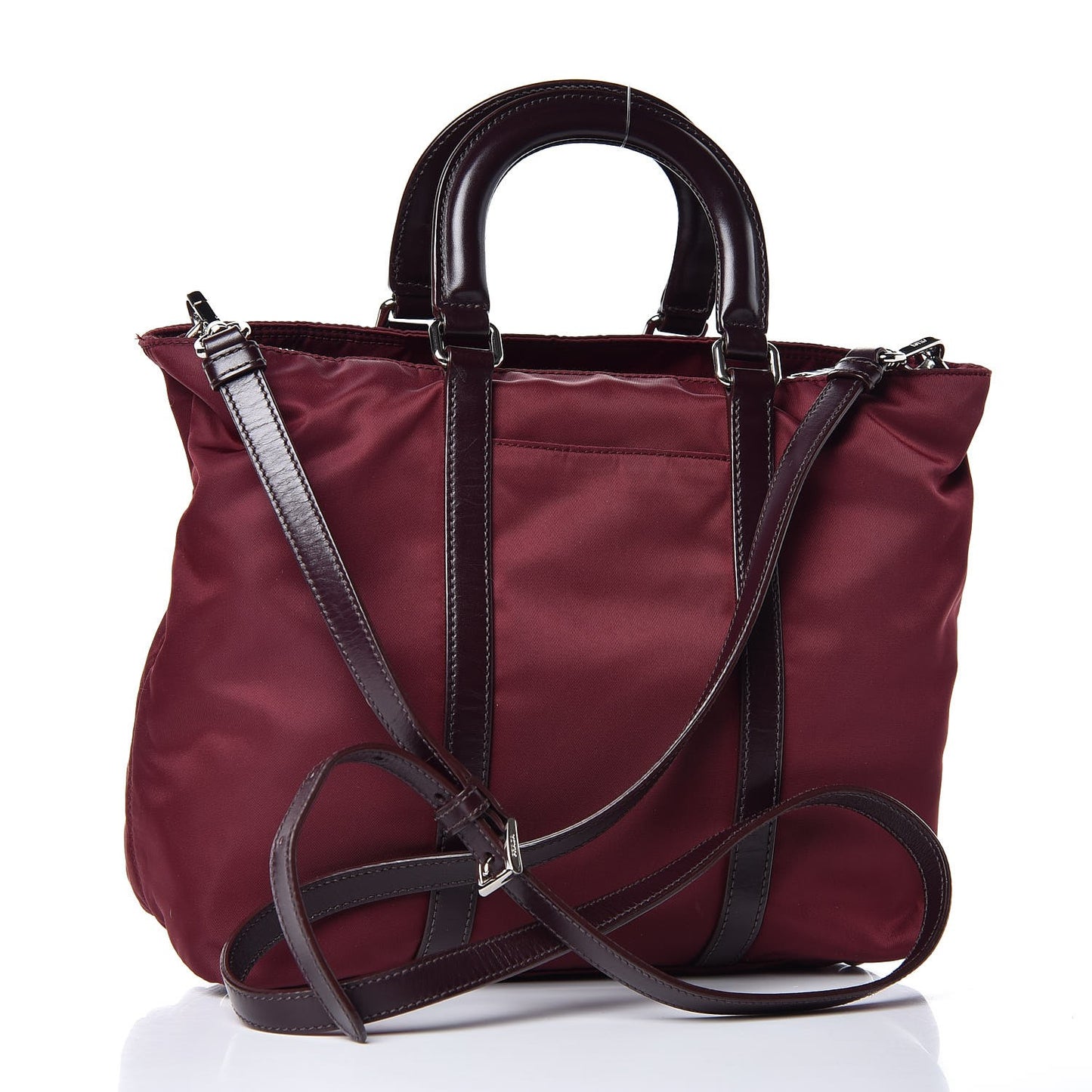 Tessuto Nylon Vitello Tote Granato