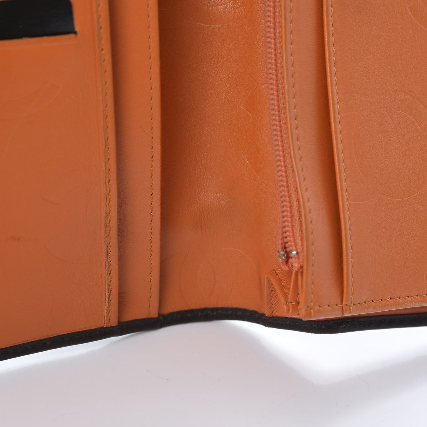 Calfskin Quilted Cambon Yen Wallet Marron Fonce