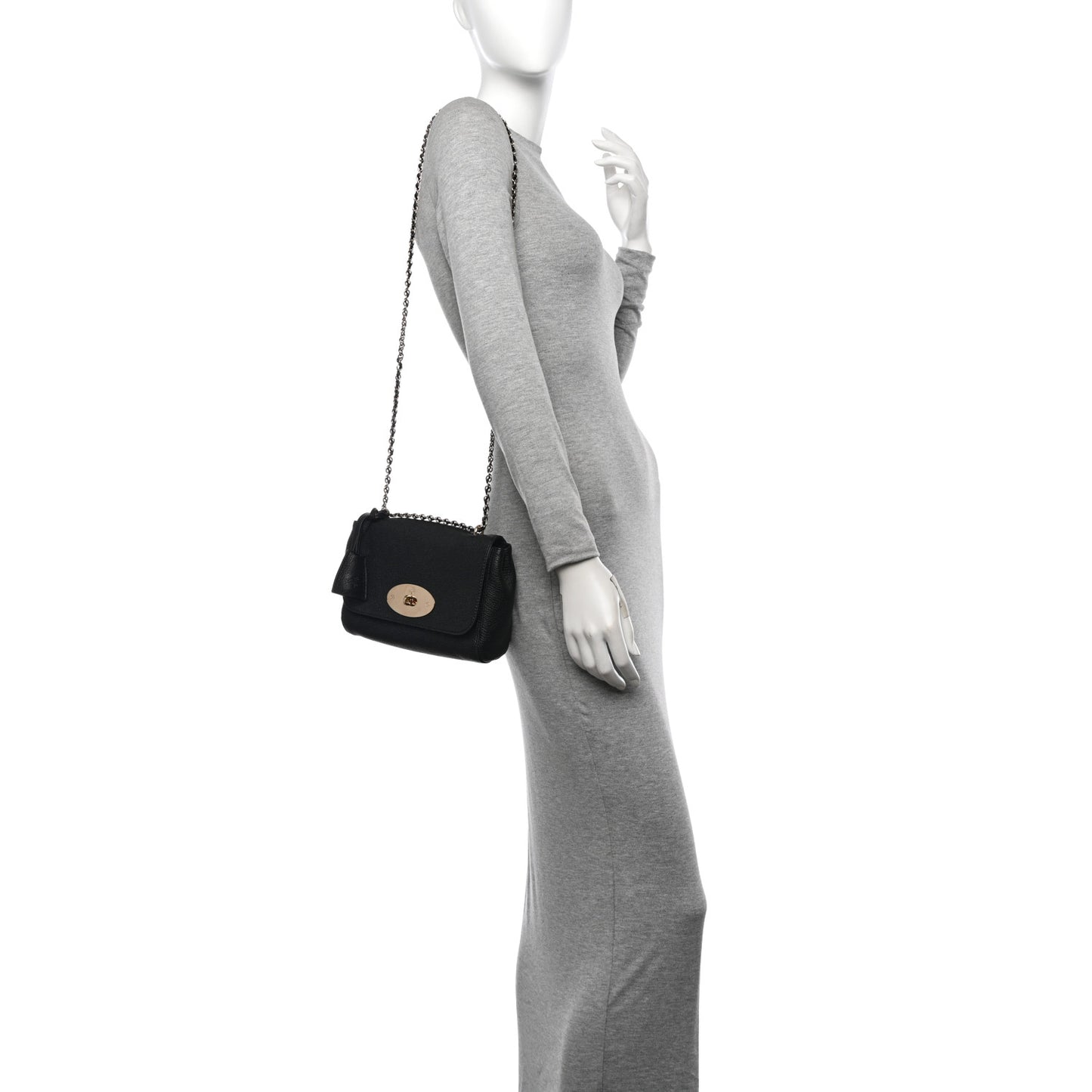 Glossy Goatskin Small Lily Flap Black