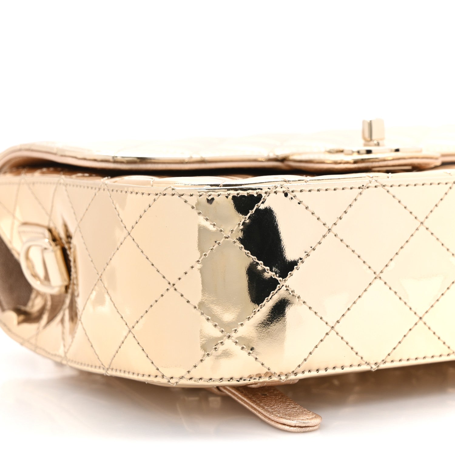 Chanel Mirror Calfskin Metallic Calfskin Quilted Hollywood Boulevard Backpack With Coin Purse Gold 9 of 12