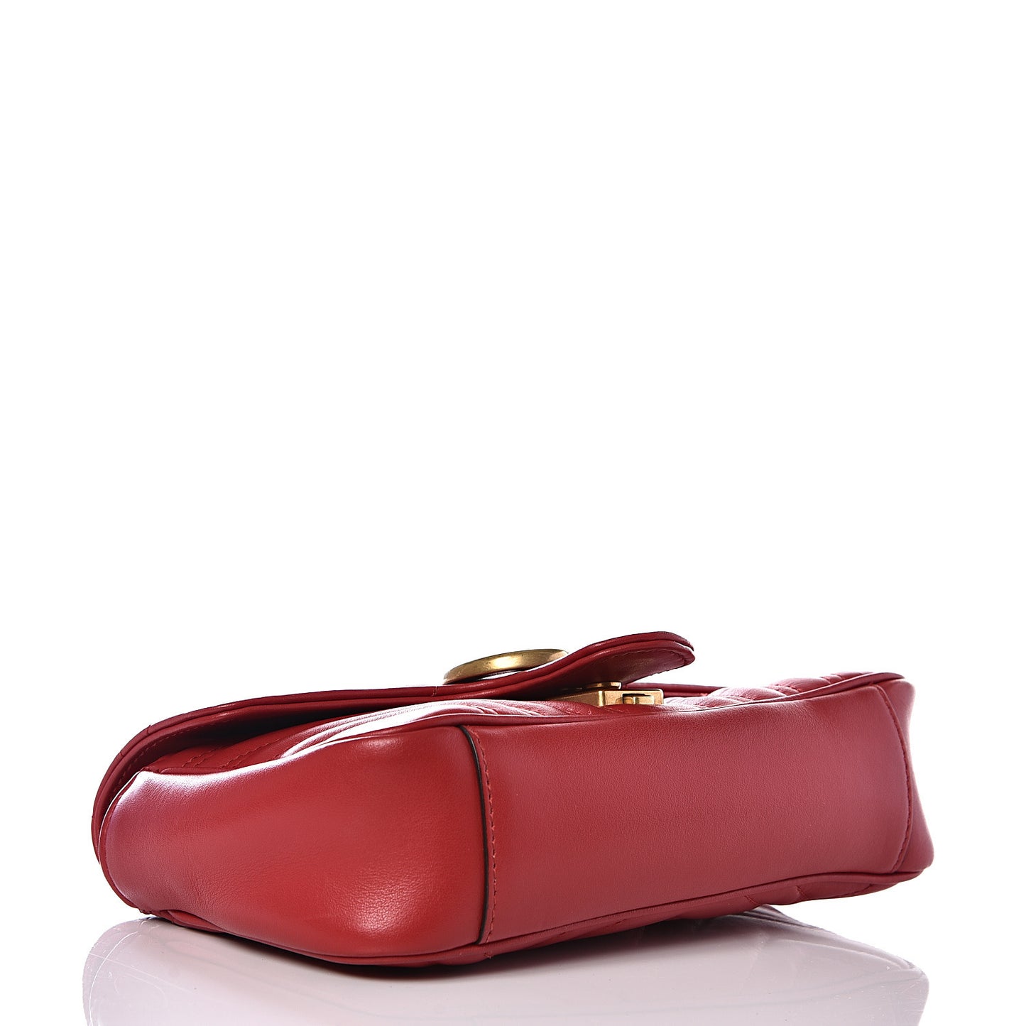 Calfskin Matelasse Mini GG Marmont Shoulder Bag Hibiscus Red