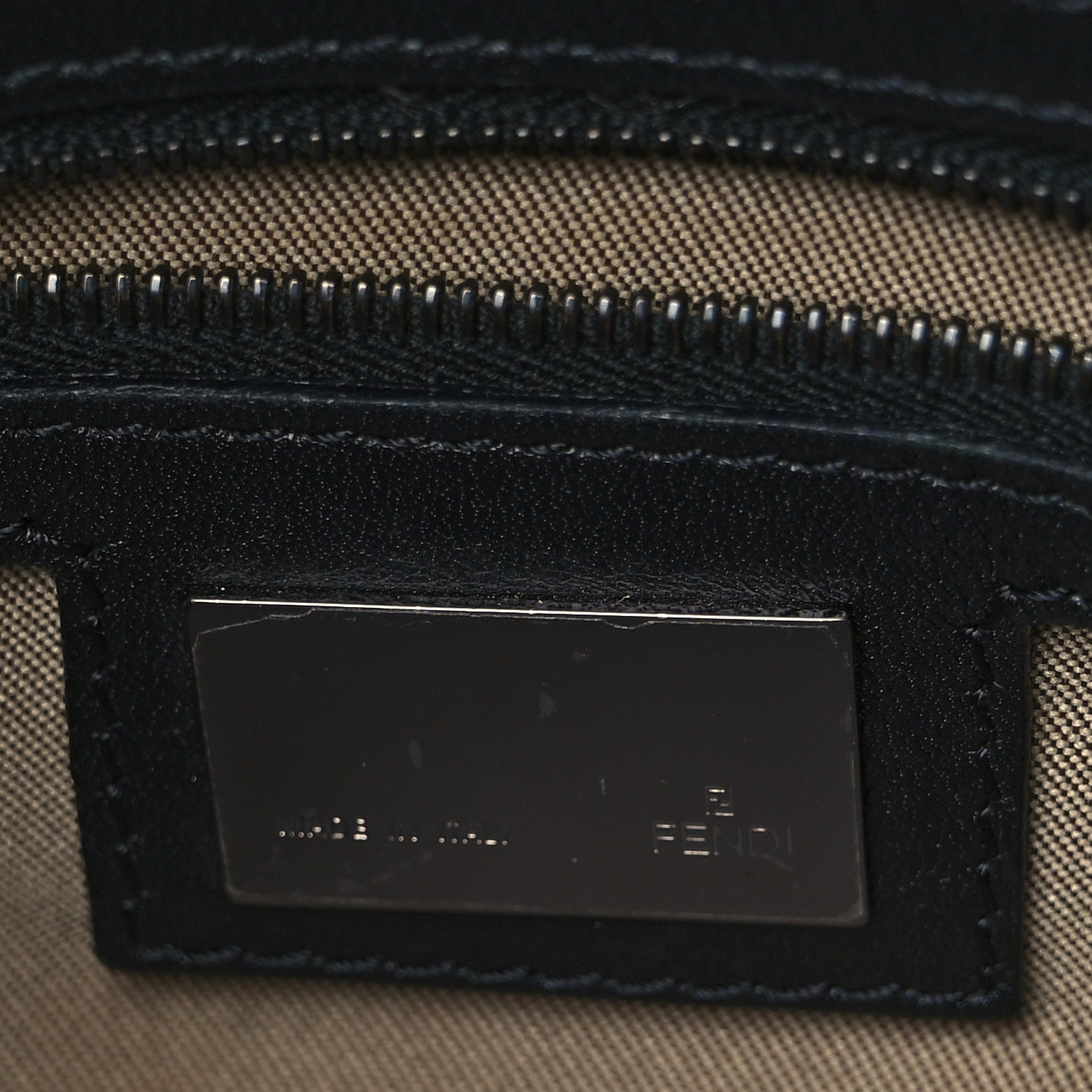 Fendi Zucchino Vitello Mama Baguette Beige Black 6 of 10