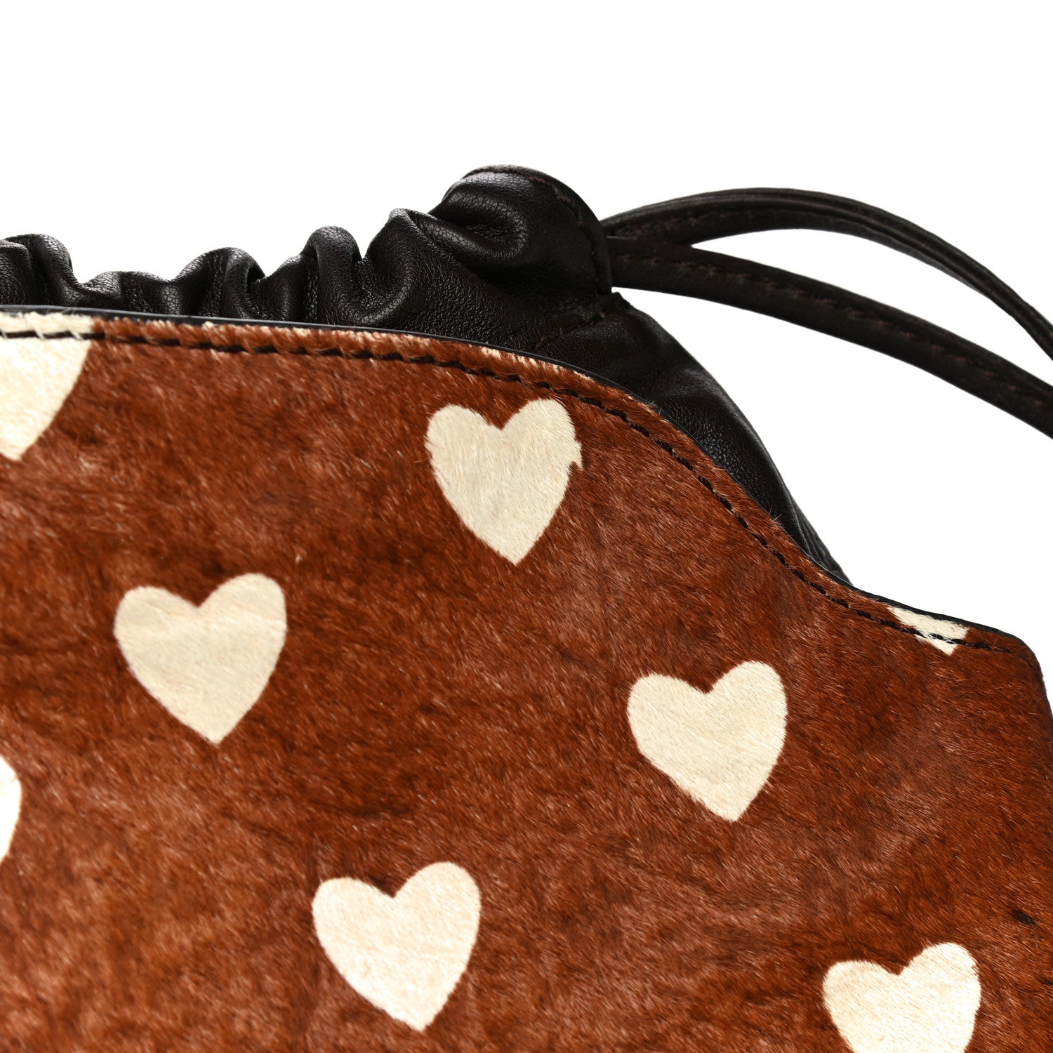 Burberry Calf Hair Heart Print Little Crush Dark Camel Black 15 of 19