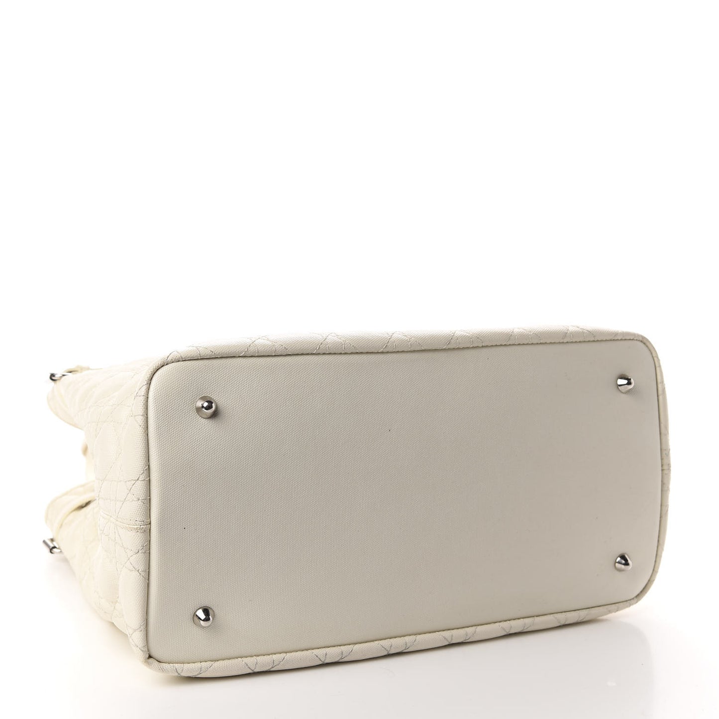 Coated Canvas Cannage Medium Panarea Tote White