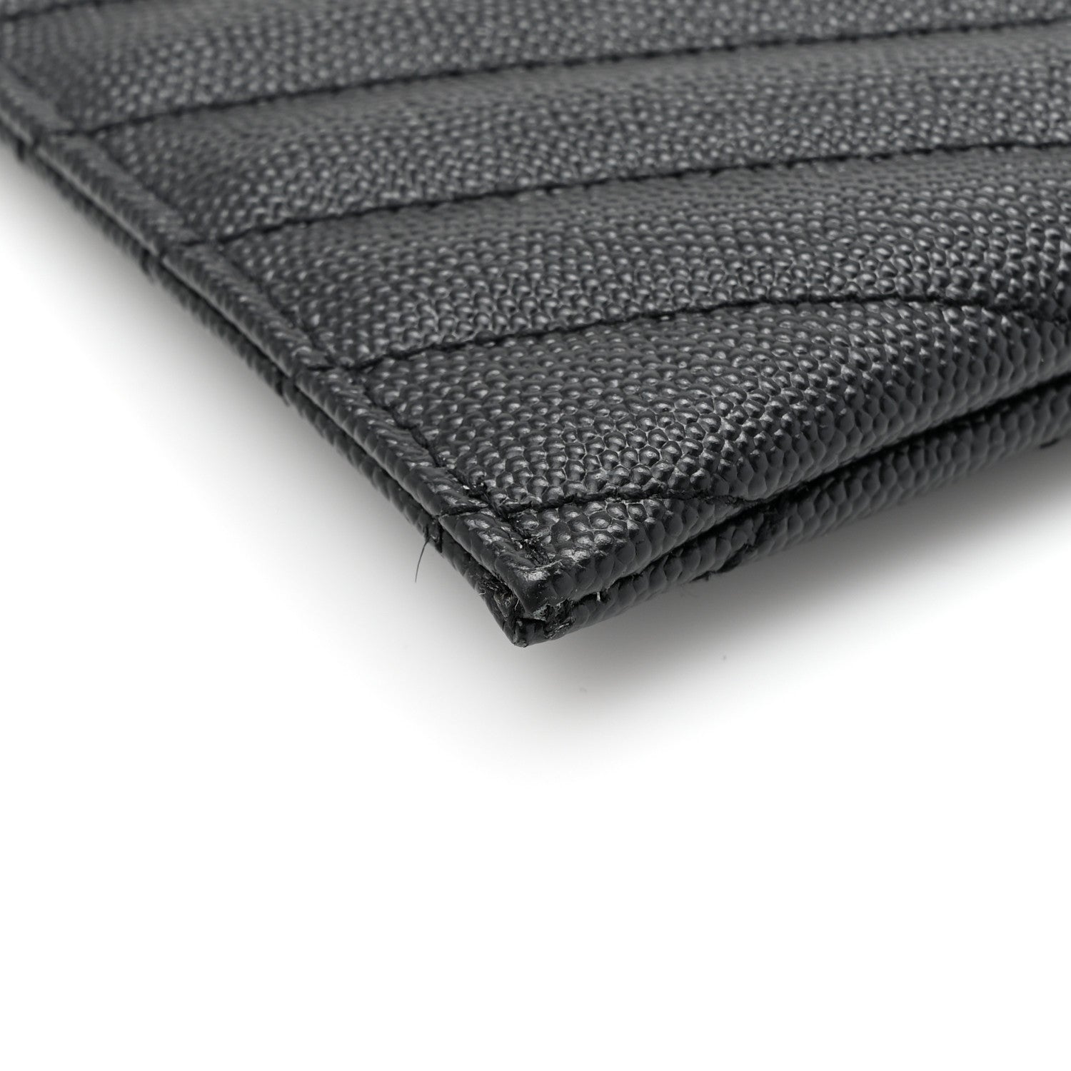 Saint Laurent Grain De Poudre Chevron Monogram Bill Pouch Black 8 of 11