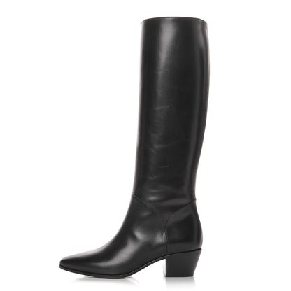 Saint Laurent Calfskin Rock Long Boots 35.5 Black 1 of 10