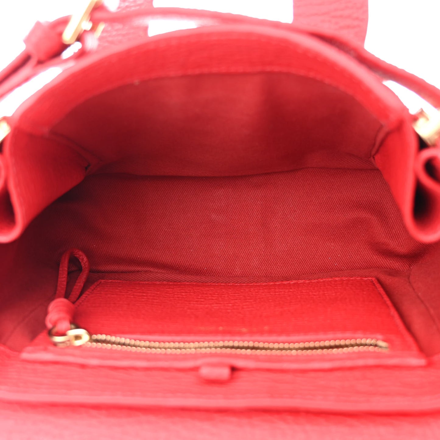 Textured Calfskin Mini Pashli Satchel Red