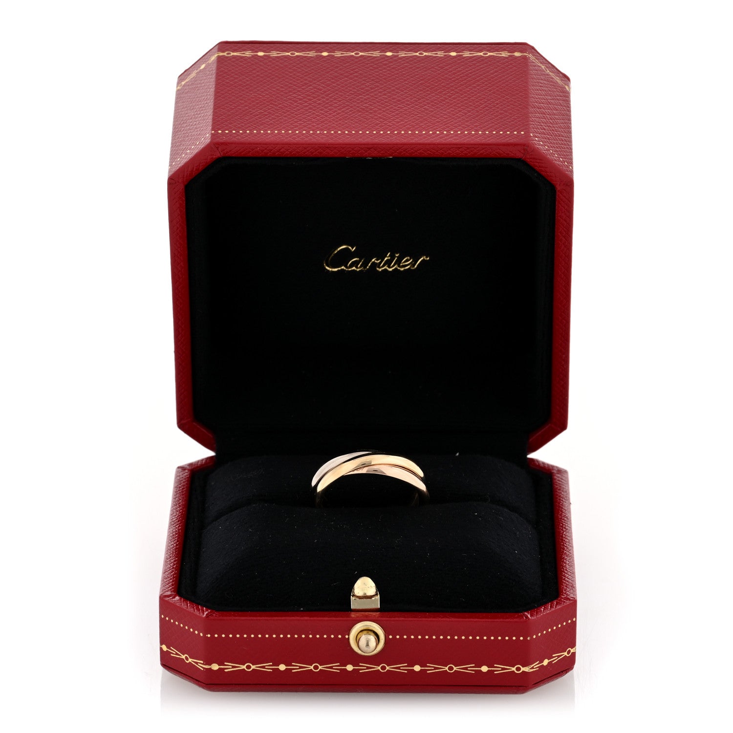 Cartier 18K Pink Yellow White Gold Classic Trinity Ring 56 7.5 5 of 5