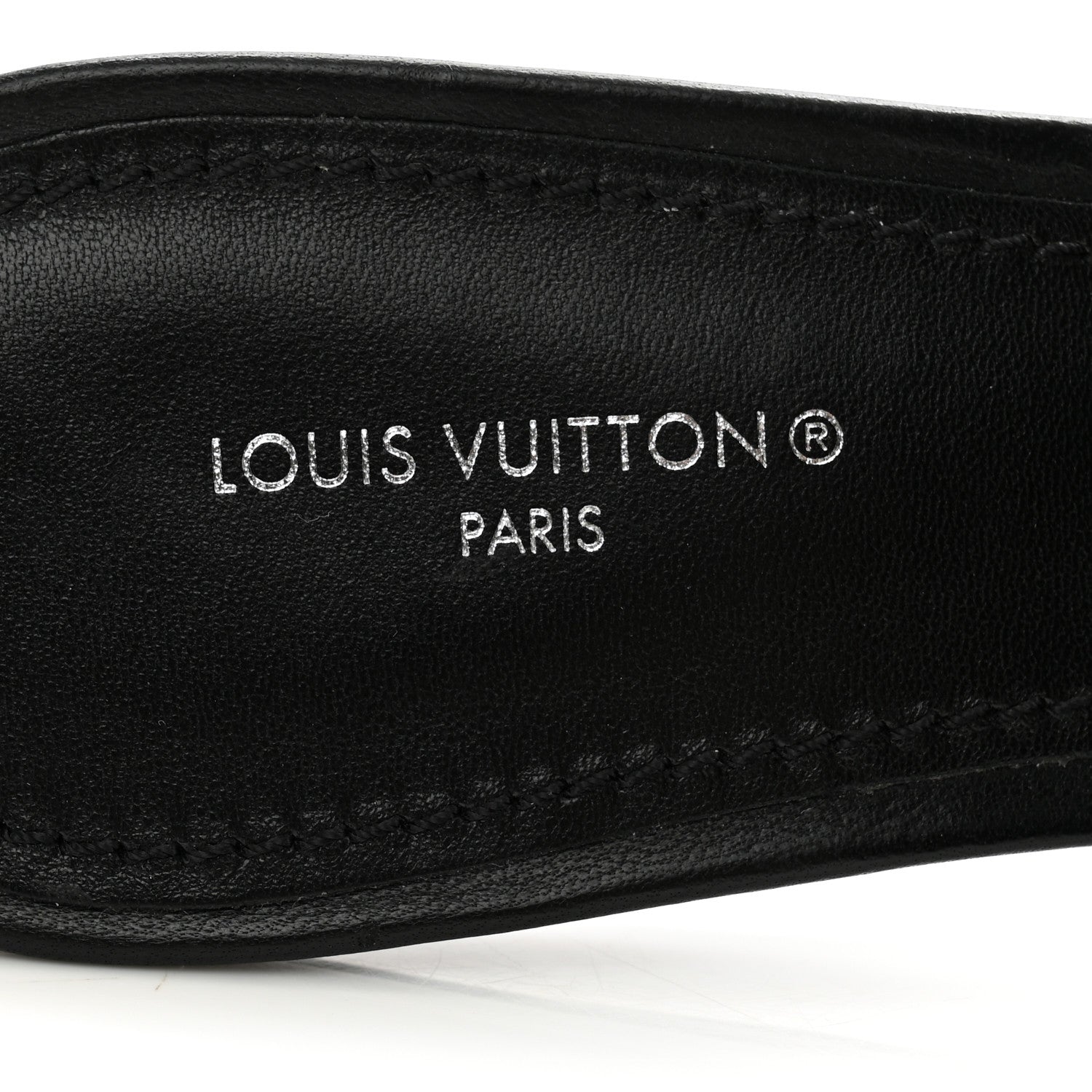 Louis Vuitton Lambskin Embossed Monogram Revival Mid Heel Mules 39 Black 7 of 10