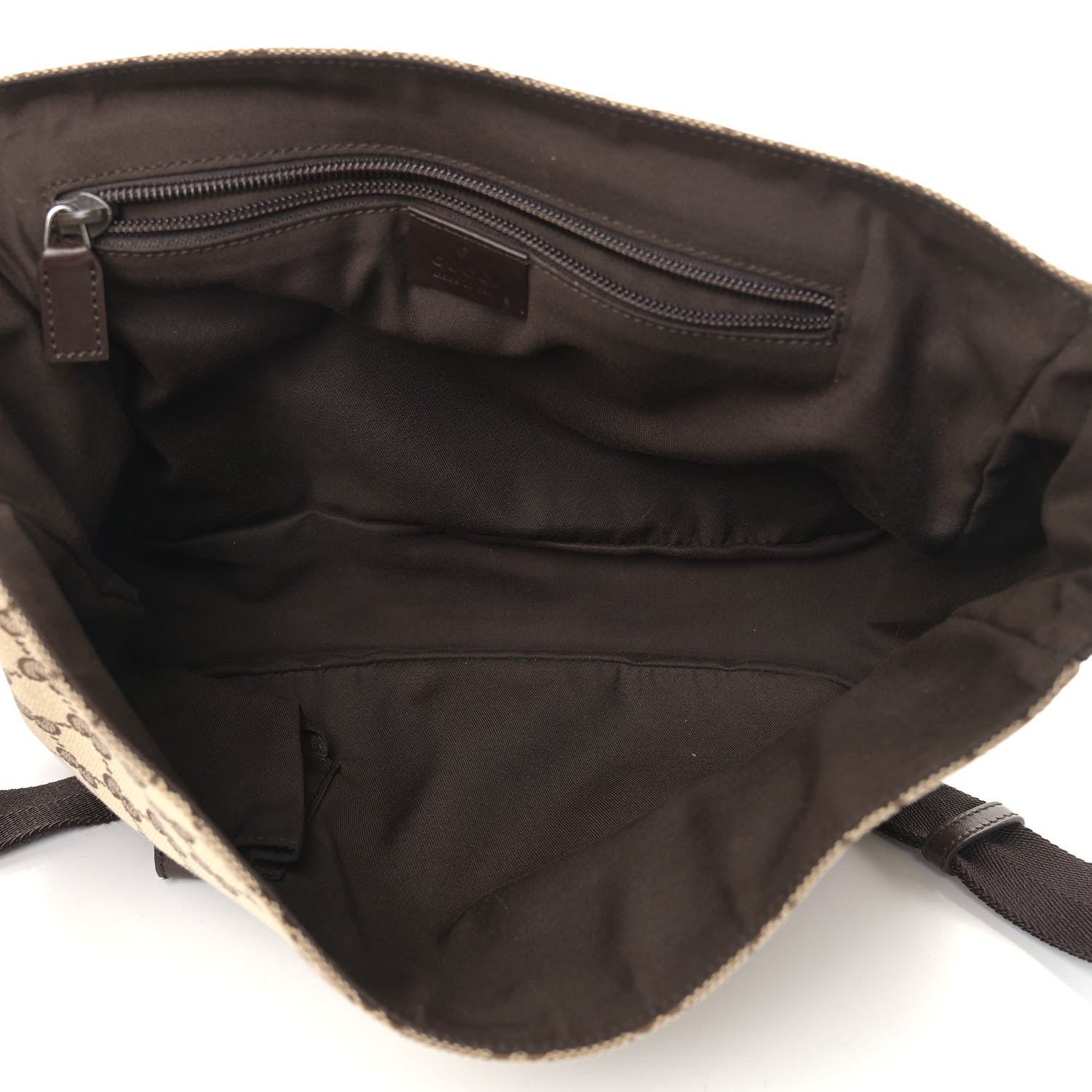 Gucci Monogram Medium Double Buckle Flap Messenger Bag Beige Dark Brown 5 of 8
