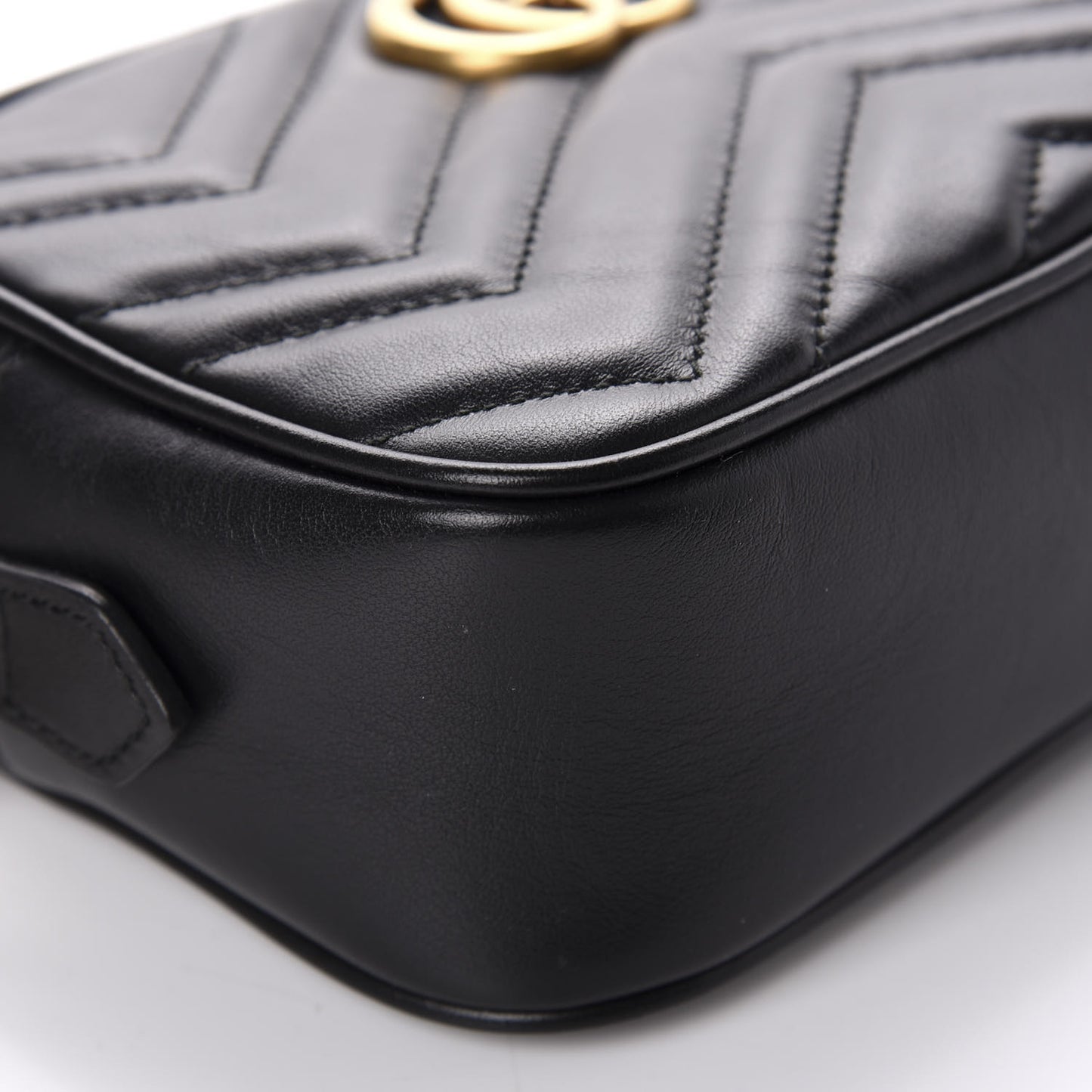 Calfskin Matelasse Mini GG Marmont Chain Shoulder Bag Black