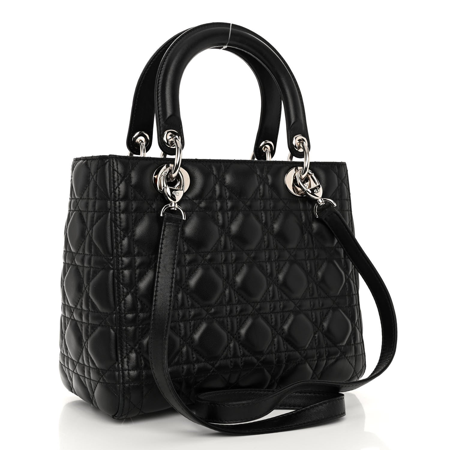 Christian Dior Lambskin Cannage Medium Lady Dior Black 3 of 10