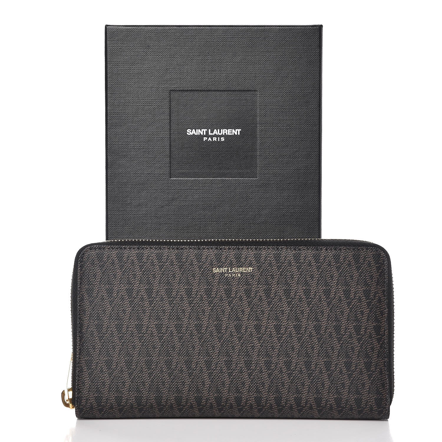 Saint Laurent Toile Monogram Classic Zip Around Wallet Black 9 of 9