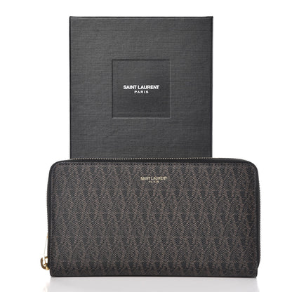 Saint Laurent Toile Monogram Classic Zip Around Wallet Black 9 of 9