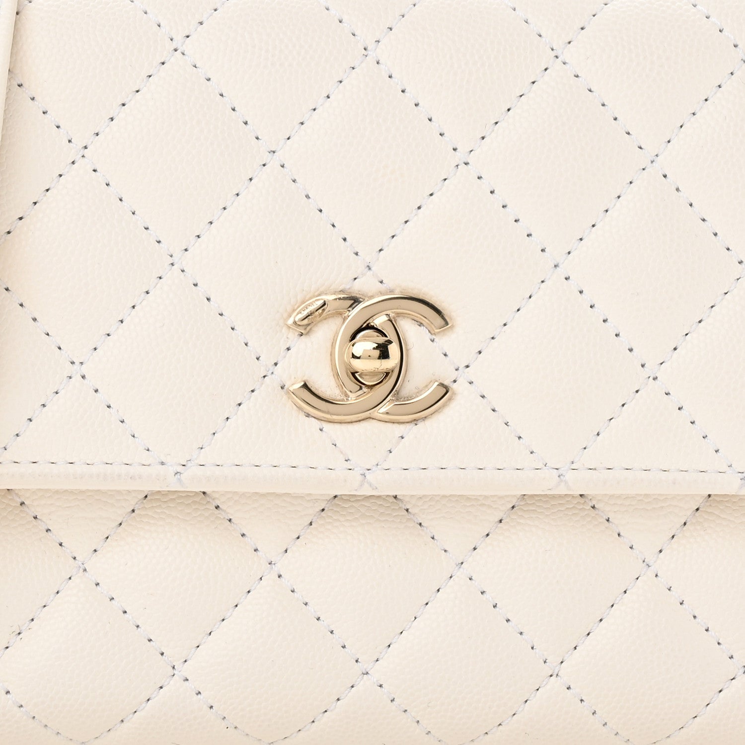 Chanel Caviar Quilted Mini Coco Handle Flap White 8 of 11
