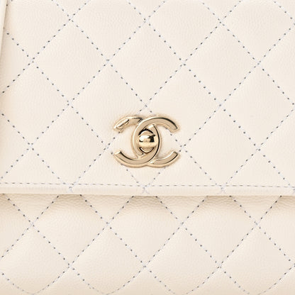 Chanel Caviar Quilted Mini Coco Handle Flap White 8 of 11