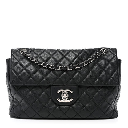 Chanel Washed Caviar Quilted Maxi Single Flap Black 1 of 10