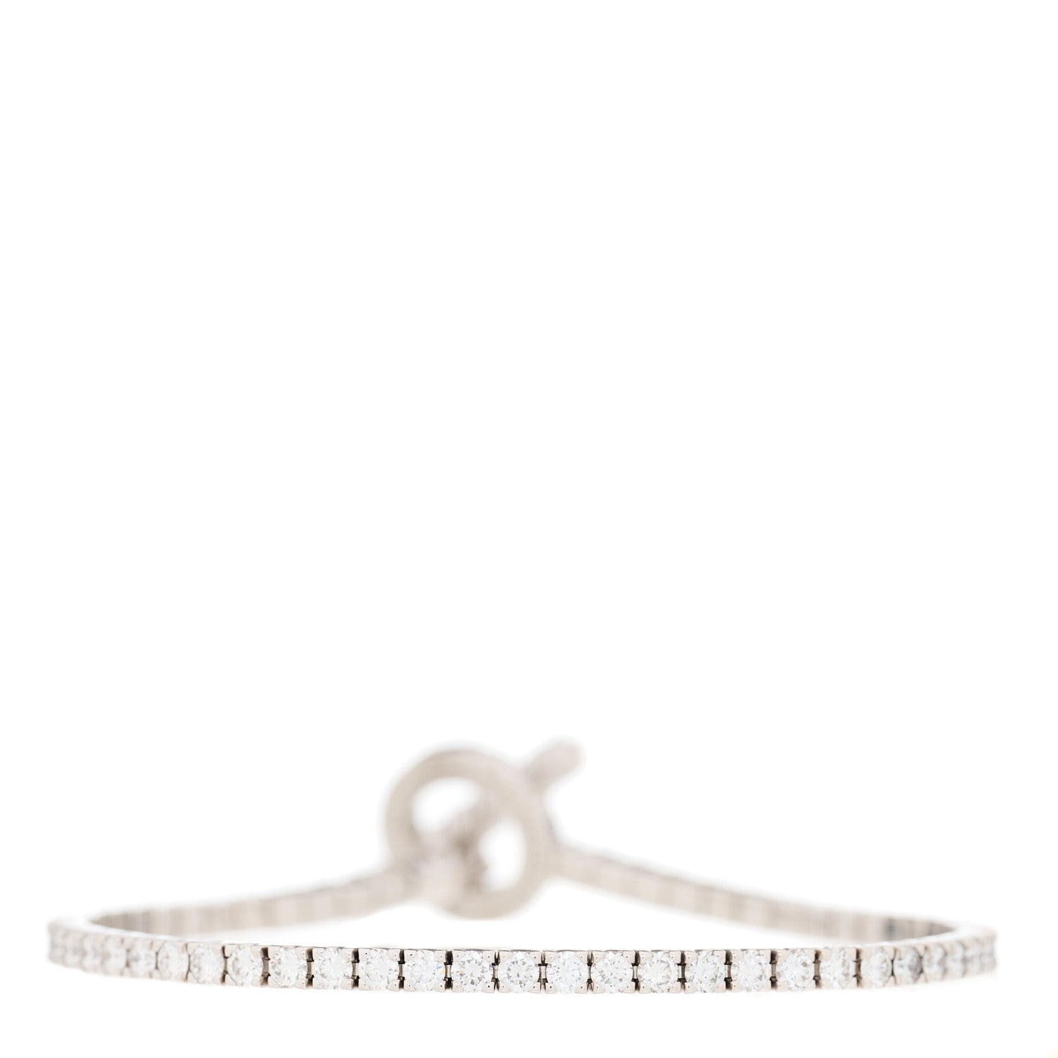 Hermes 18K White Gold Diamond Finesse Link Bracelet XS 2 of 3