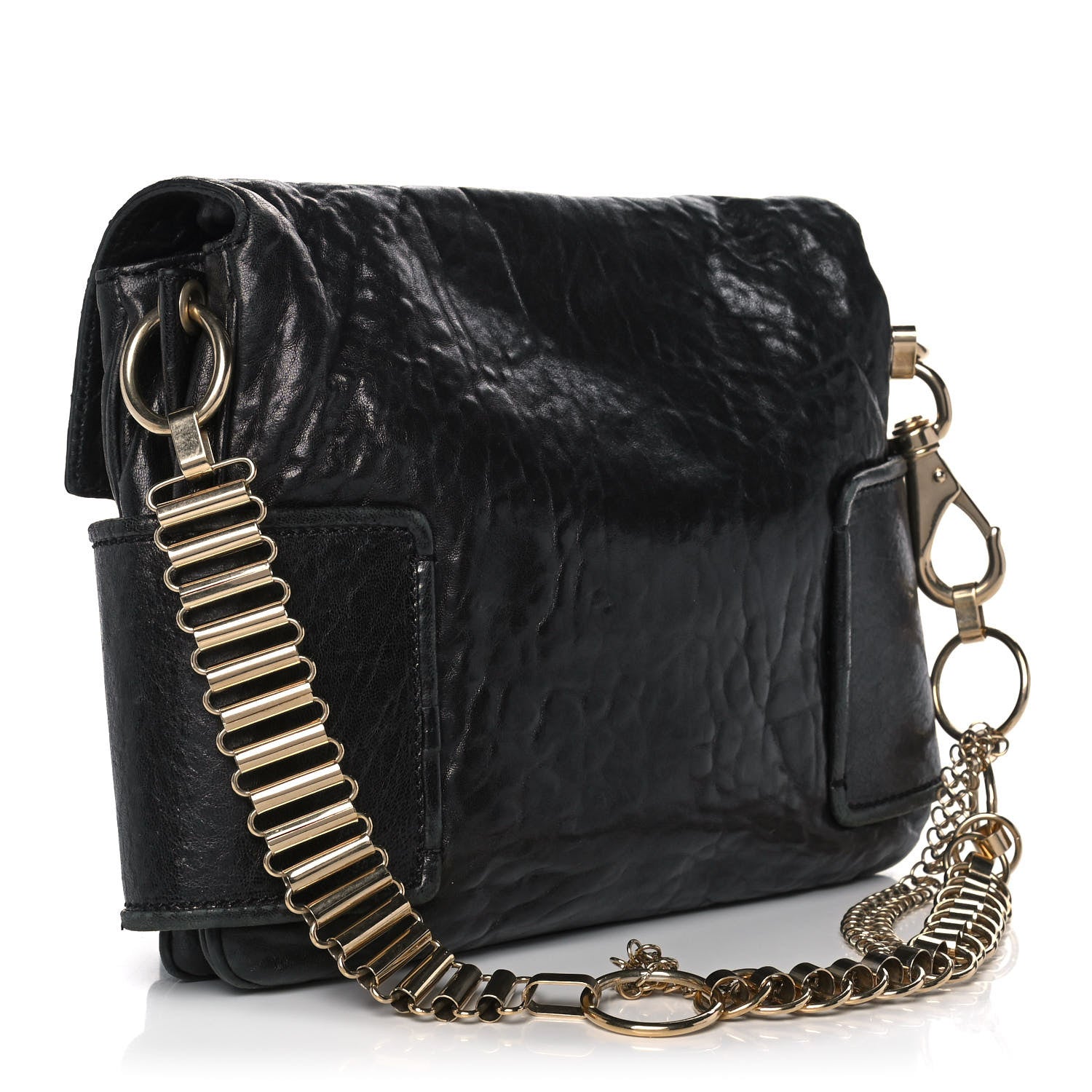 Givenchy Pebbled Lambskin Melancholia Shoulder Bag Black 2 of 10