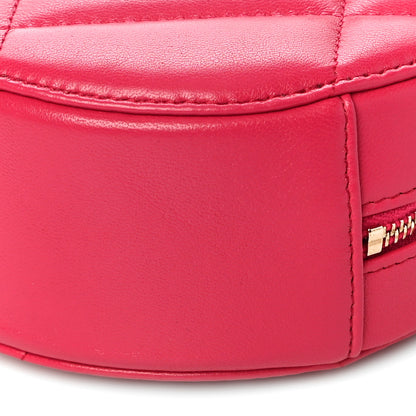 Chanel Goatskin Quilted Chanel 19 Round Clutch With Chain Dark Pink 10 of 11