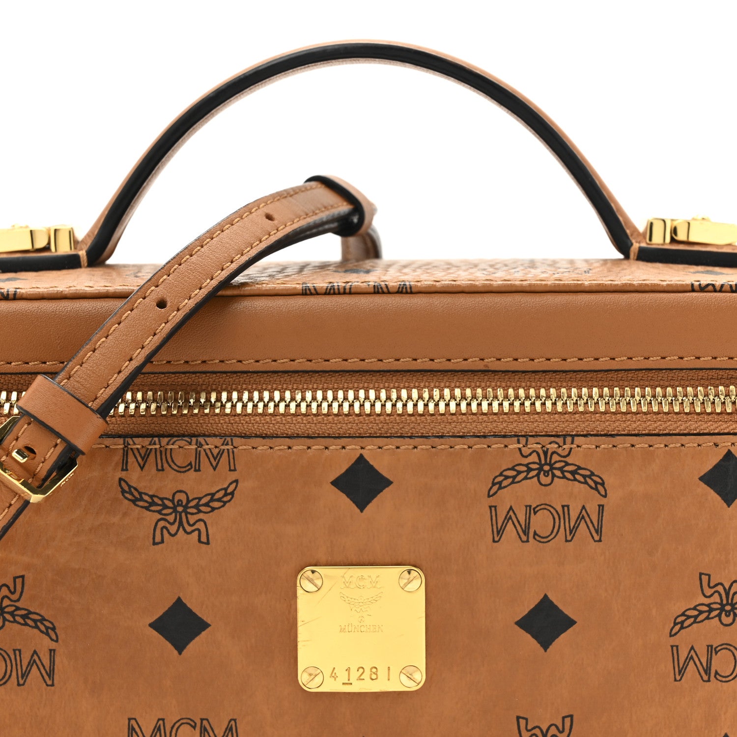 MCM Visetos Rockstar Vanity Case Cognac 7 of 12