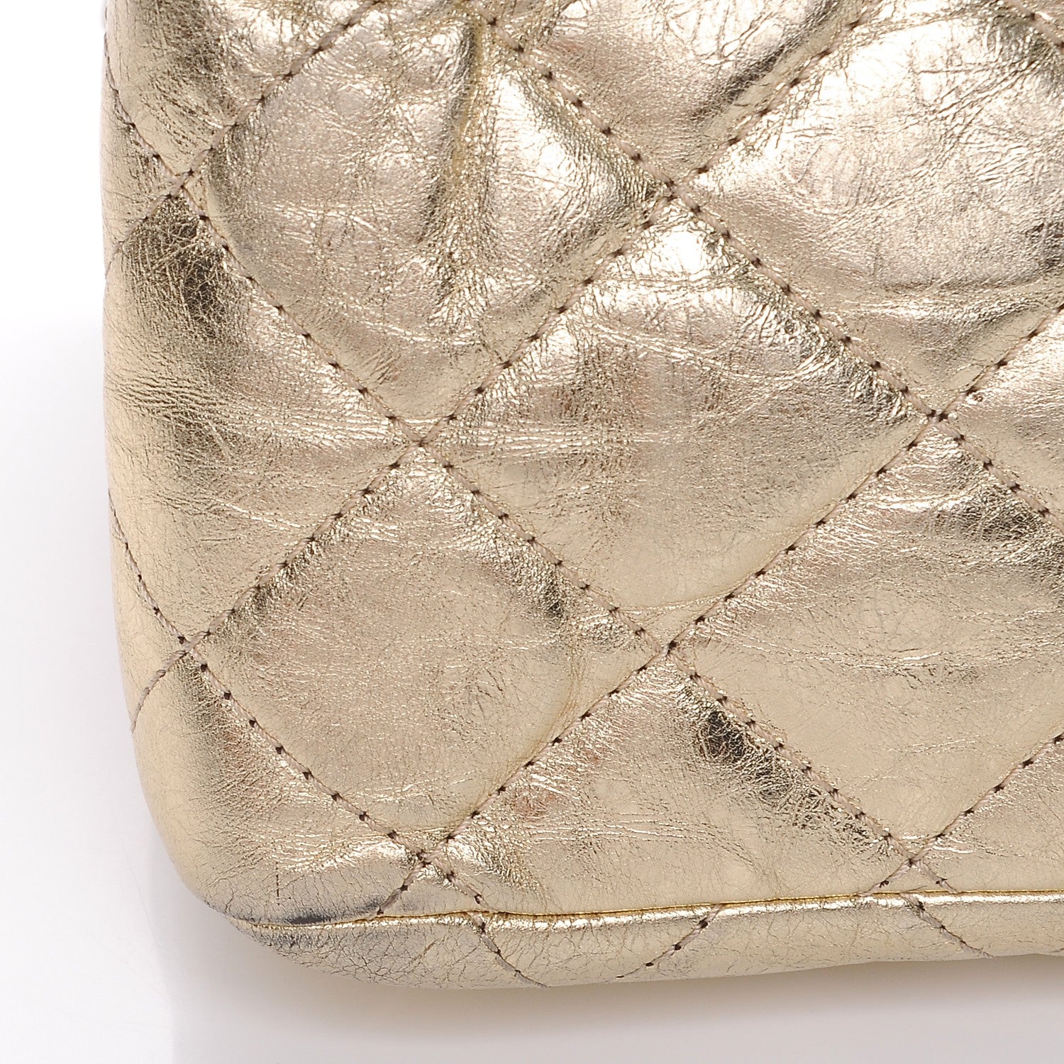Chanel Metallic Aged Calfskin Quilted 2.55 Reissue 228 Flap Light Gold 11 of 19