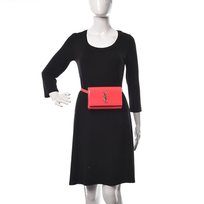 Saint Laurent Grain De Poudre Monogram Kate Belt Bag Neon Pink 2 of 10
