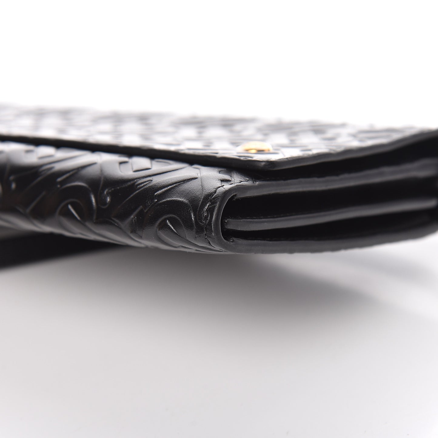 Calfskin Embossed Monogram Crossbody Black