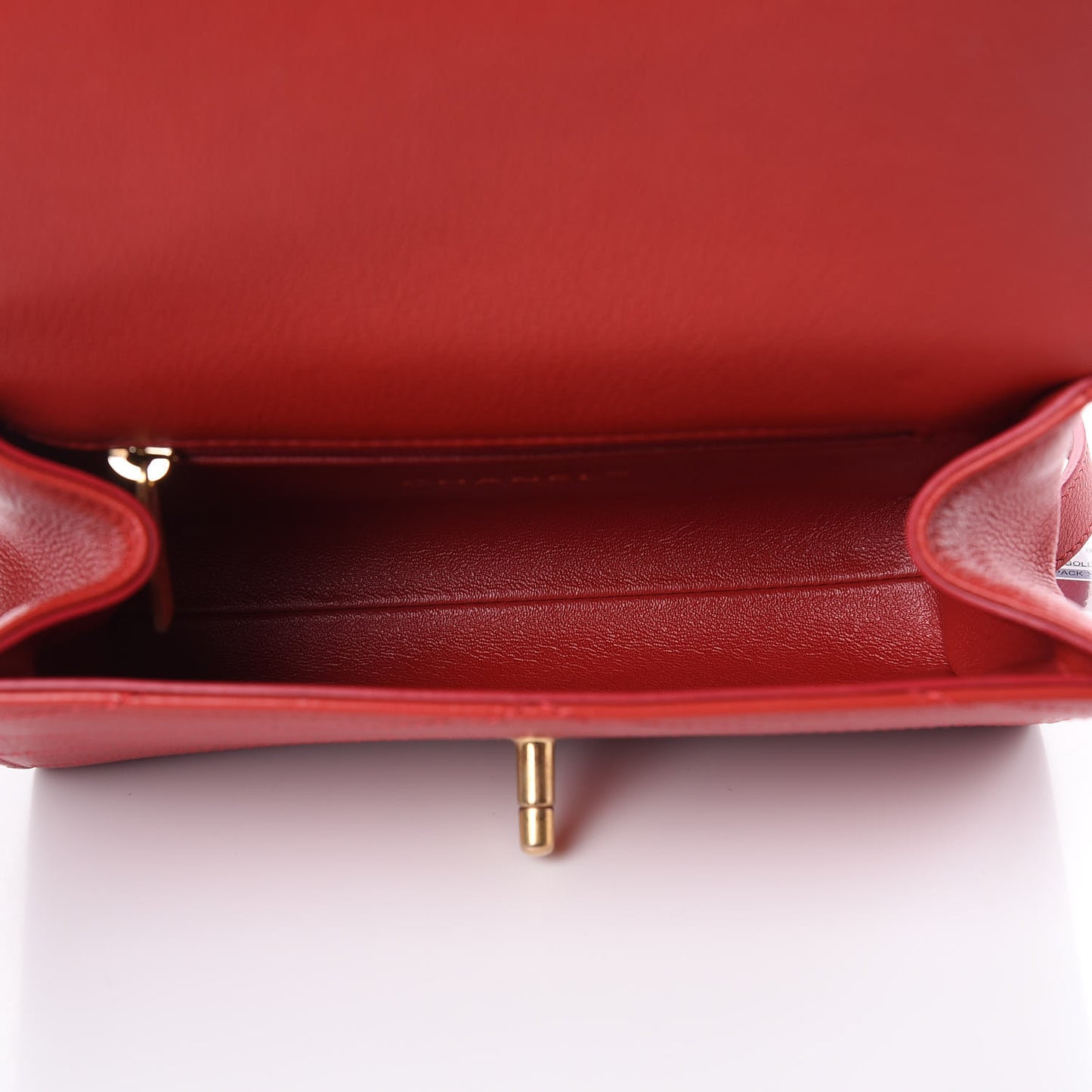Calfskin Chevron Stitched Coco Waist Bag Red