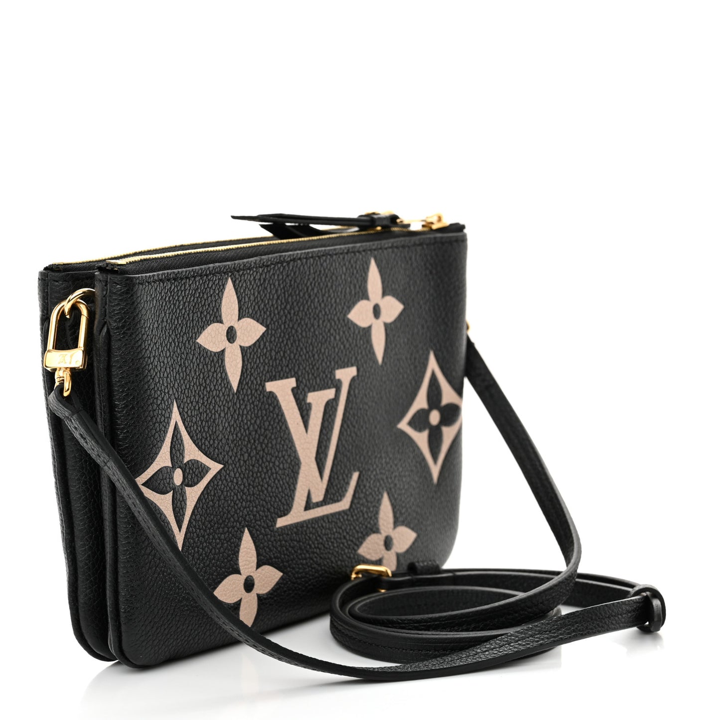 Empreinte Monogram Giant Double Zip Pochette Black Cream