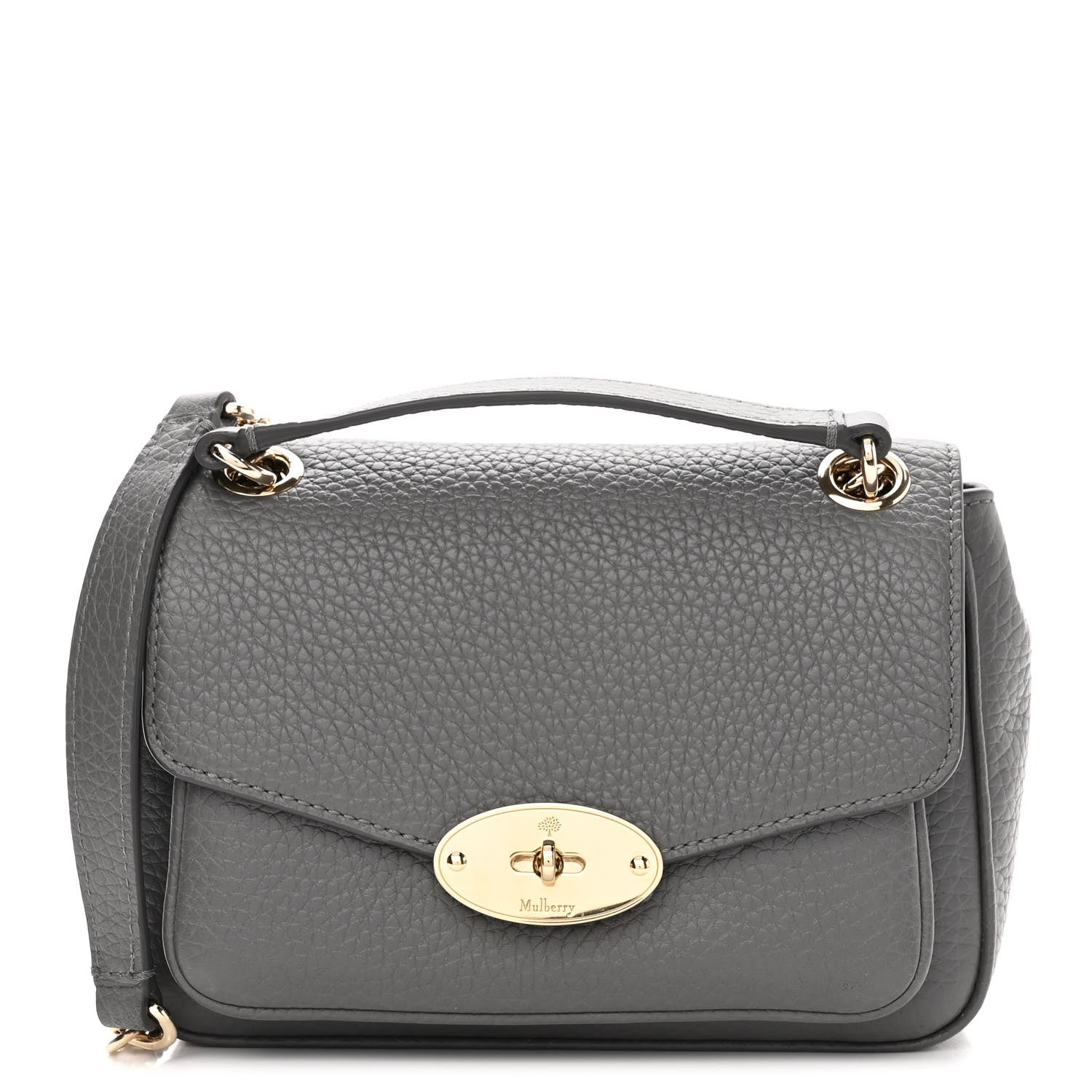 Mulberry Small Classic Grain Calfskin Small Darley Shoulder Bag Mole Grey 1 of 9