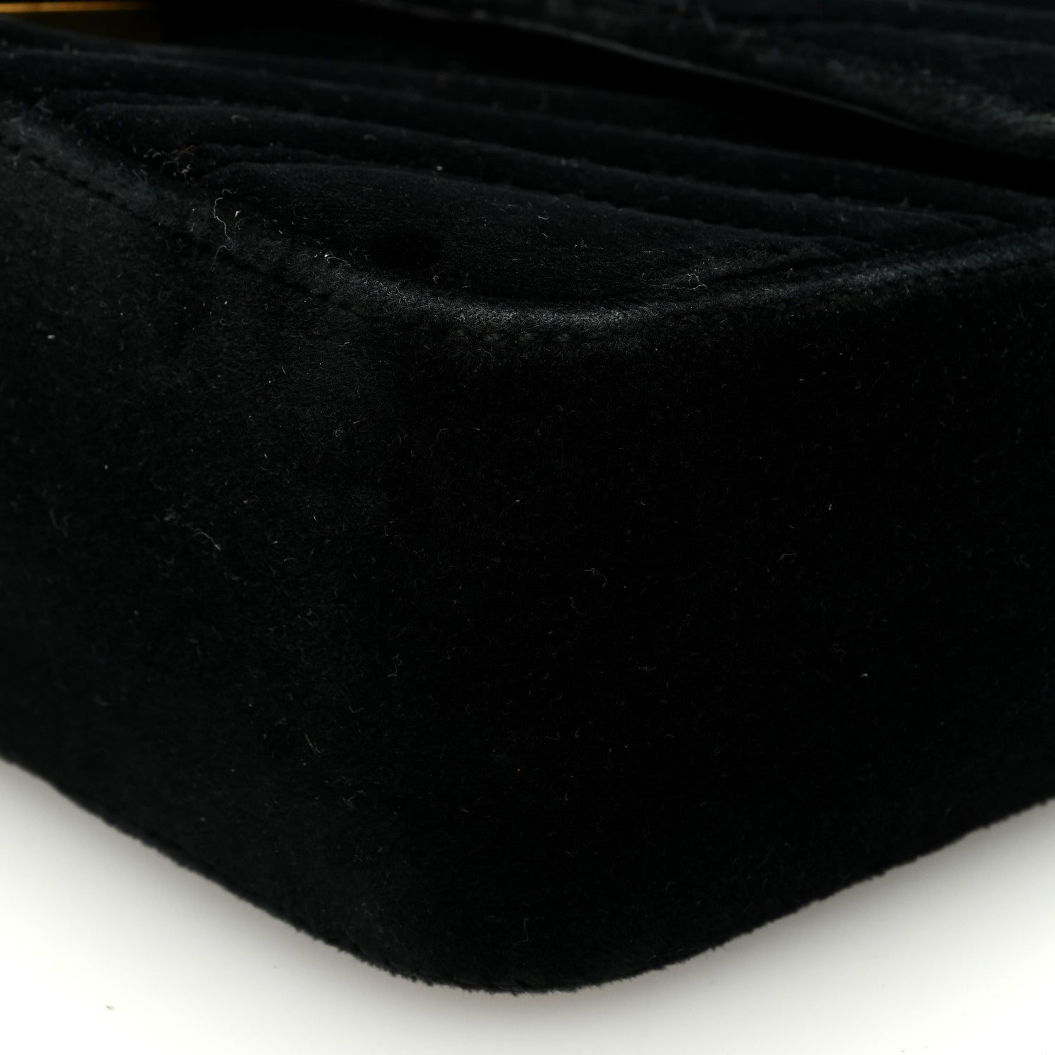 Gucci Velvet Matelasse Mini GG Marmont Shoulder Bag Black 9 of 11