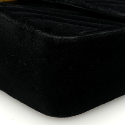 Gucci Velvet Matelasse Mini GG Marmont Shoulder Bag Black 9 of 11