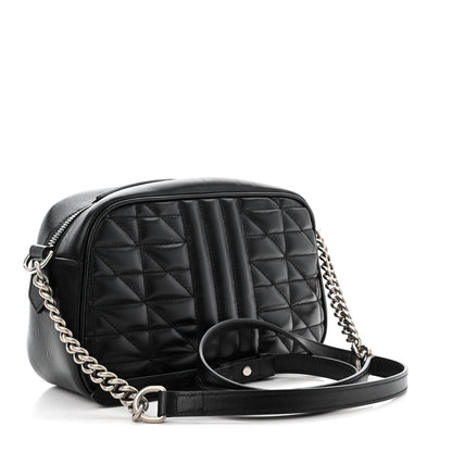 Gucci Calfskin Matelasse Aria Small GG Marmont Chain Shoulder Bag Black 3 of 13