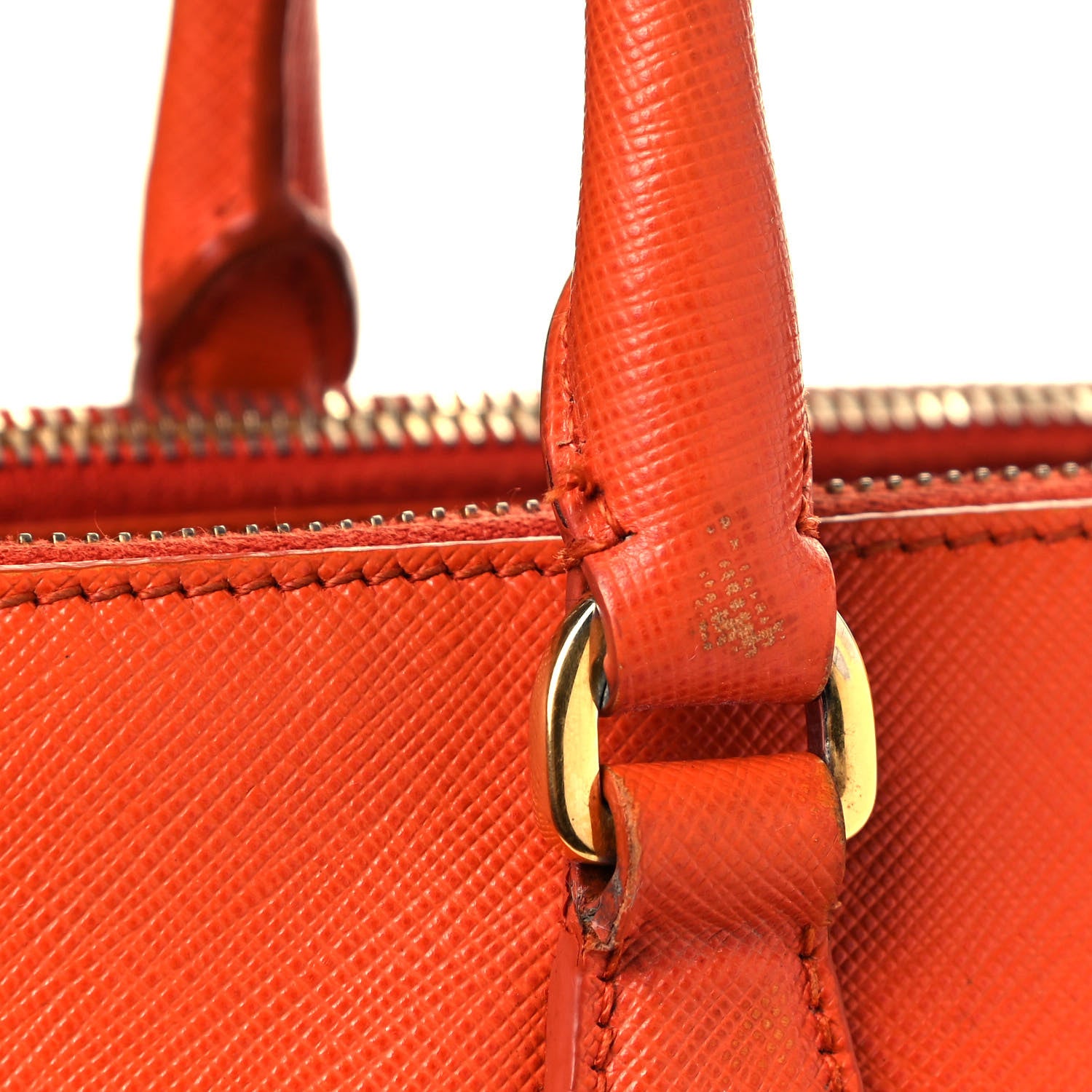 Prada Saffiano Lux Medium Double Zip Tote Papaya 14 of 16