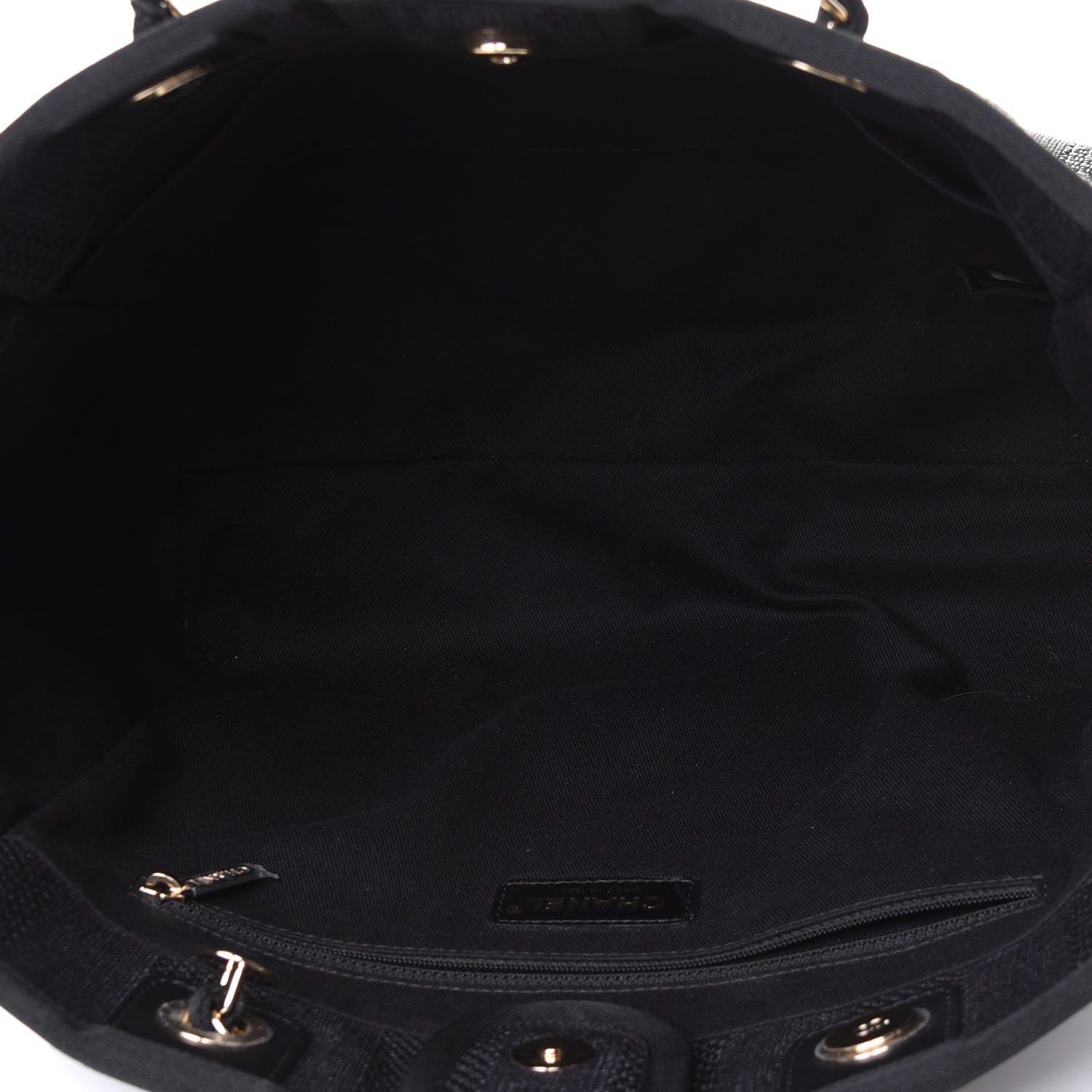 Chanel Mixed Fibers Striped Small Deauville Tote Black 4 of 5