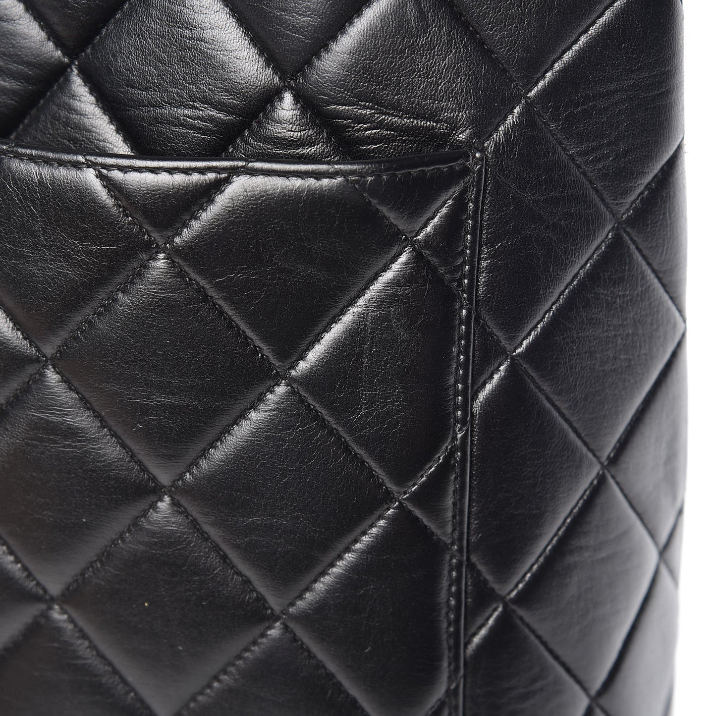 Lambskin Quilted Medallion Tote Black
