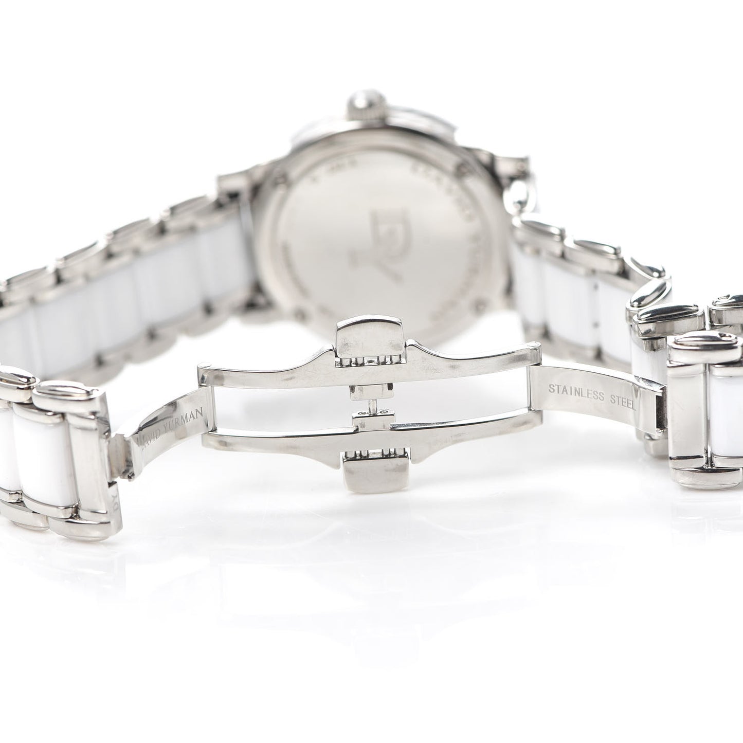 Stainless Steel Ceramic Diamond 30mm Classic Quartz Watch White