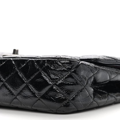 Chanel Distressed Patent Quilted Medium Double Flap Black 10 of 10